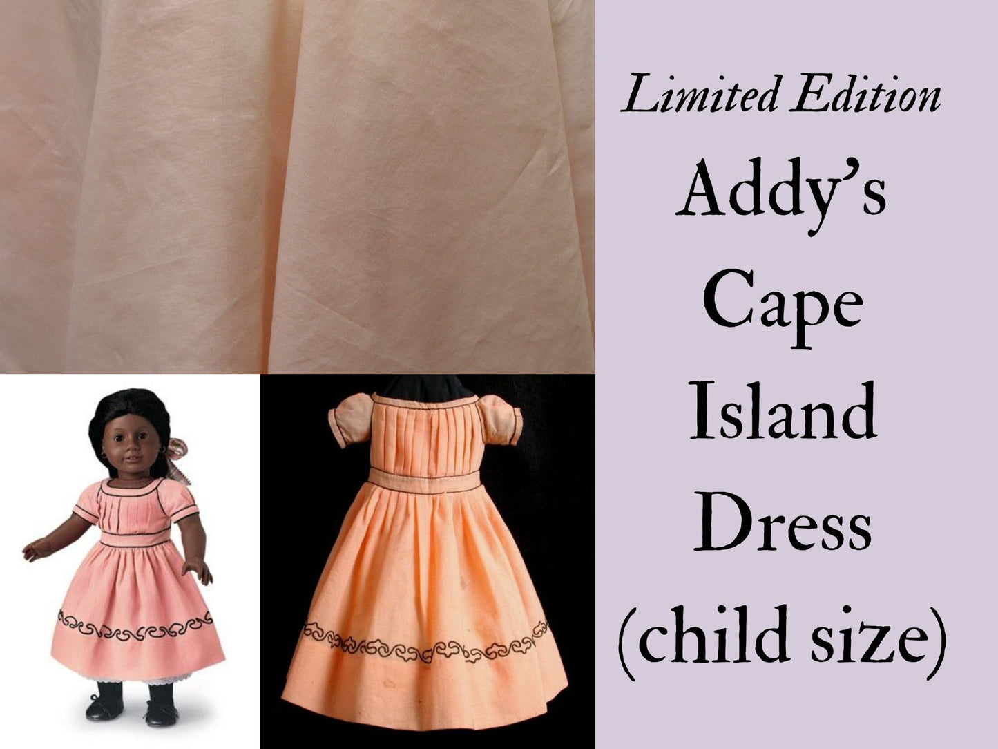 Limited Edition: Addy's Cape Island Dress in Child Size (1855-1865)