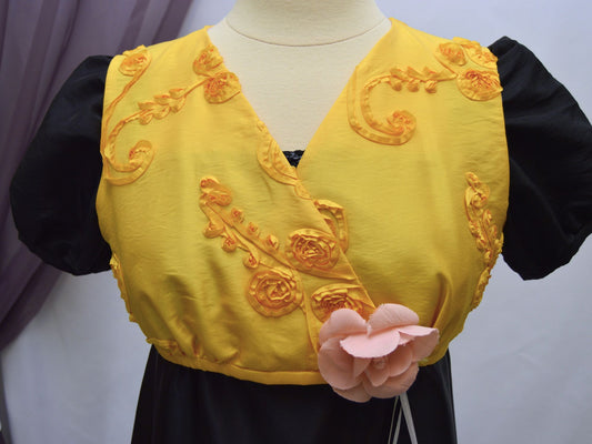 Size XS-S: Yellow Sleeveless Spencer (1800-1815)