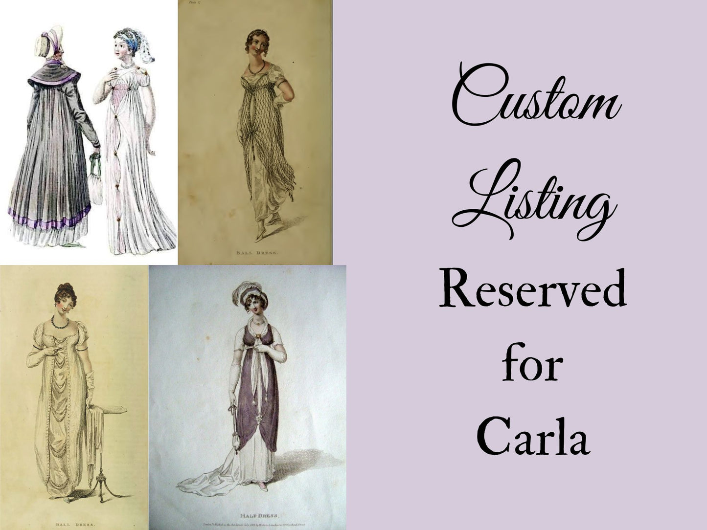 Custom Regency Gown with Overlay for Carla (Final Payment)