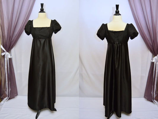 Size S: Madame DeLaCroix Black Gown (1811-1817)