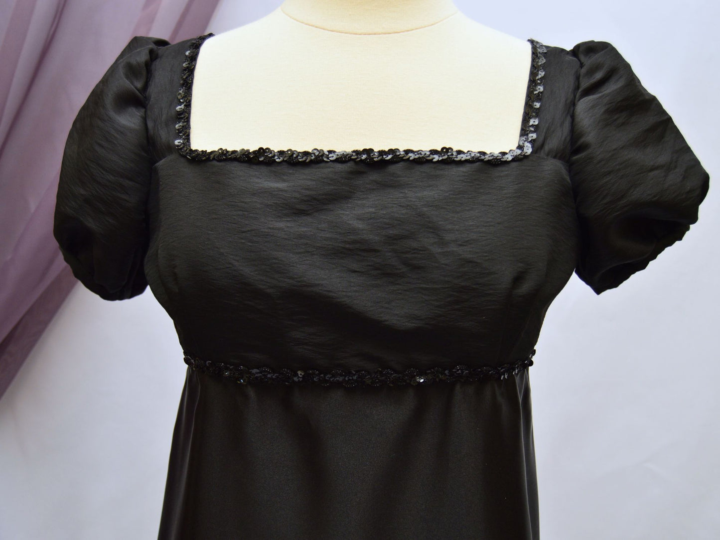 Size S: Madame DeLaCroix Black Gown (1811-1817)