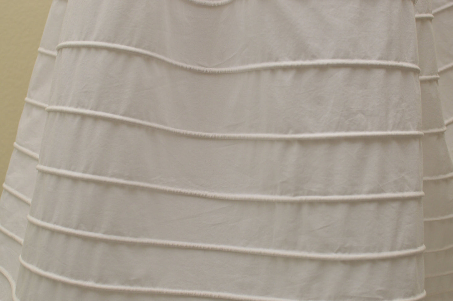 Close-up of the rows of cording on a Victorian corded petticoat