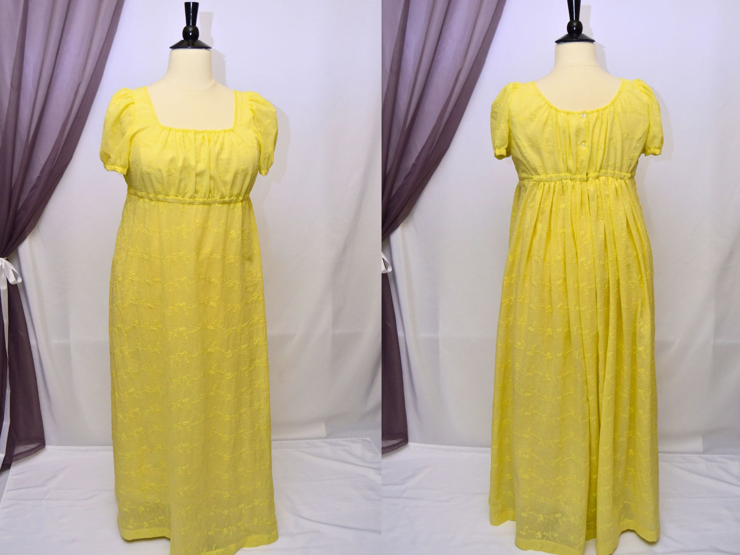 Size L/XL: Yellow Regency Gown (1800-1815)