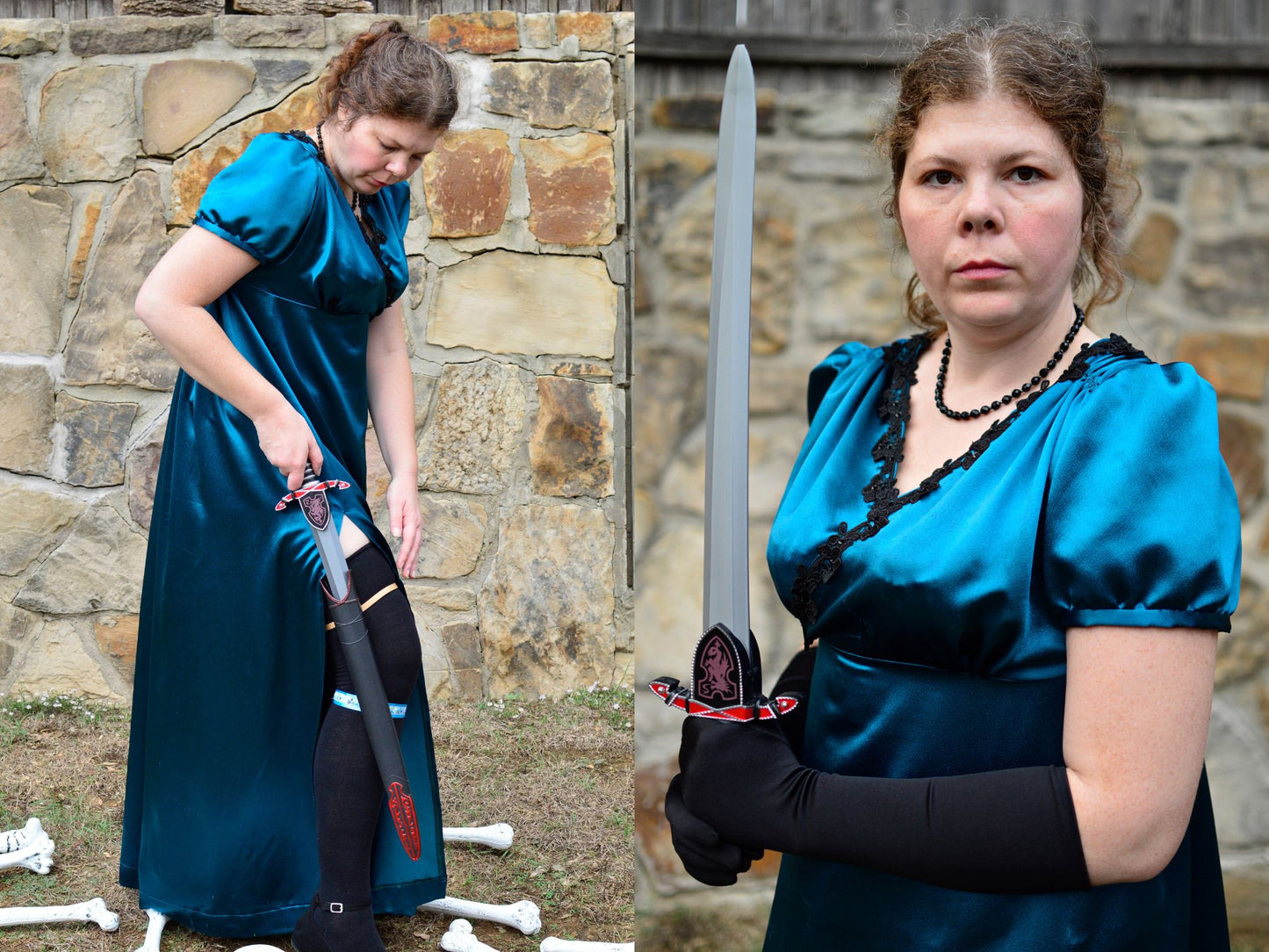 Size L: Caroline's Ball Gown & Open Robe (1800-1815)