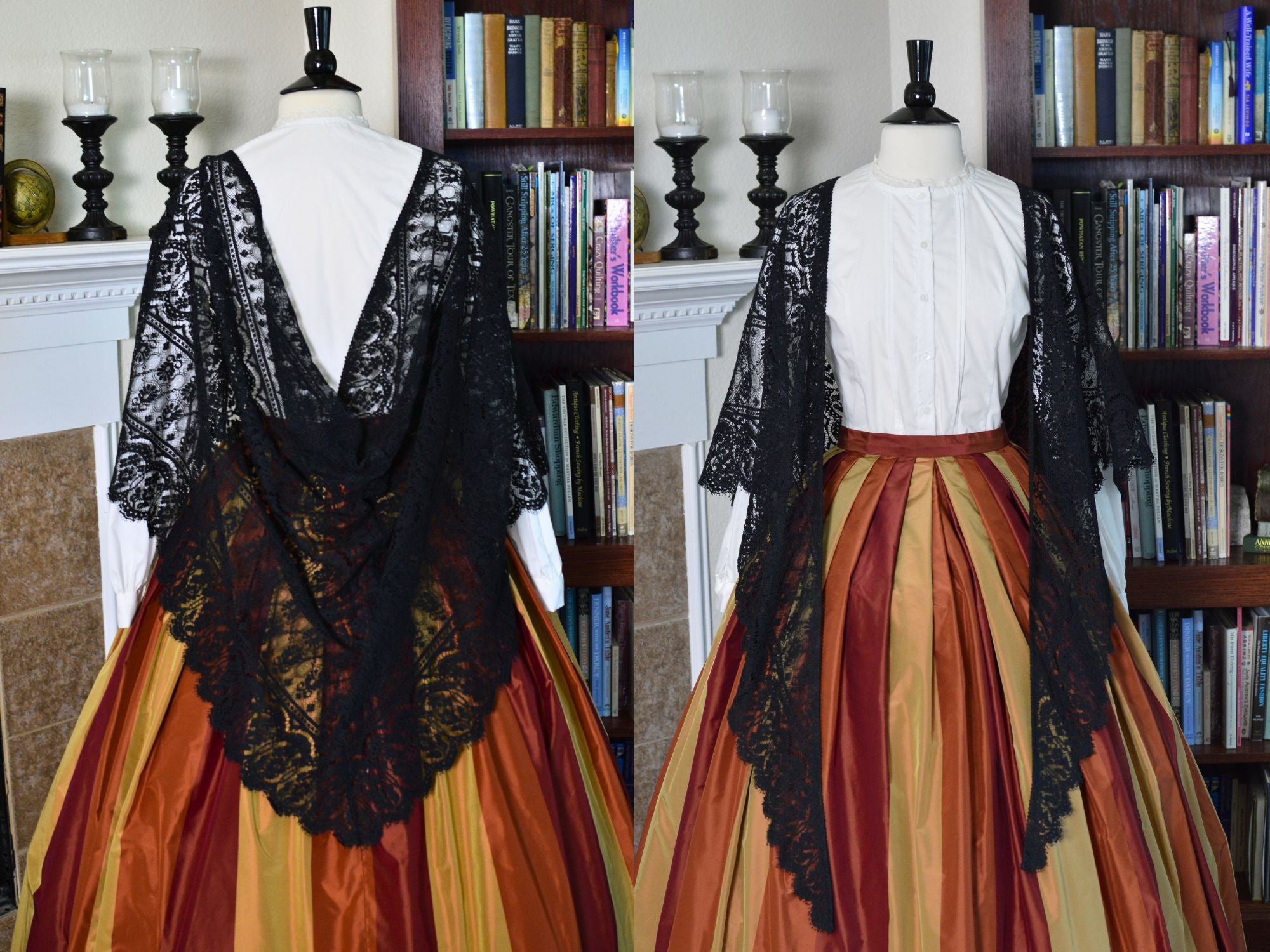 One Size: Black Lace Shawl (1840-1869) – Stitchin' Addiction LLC