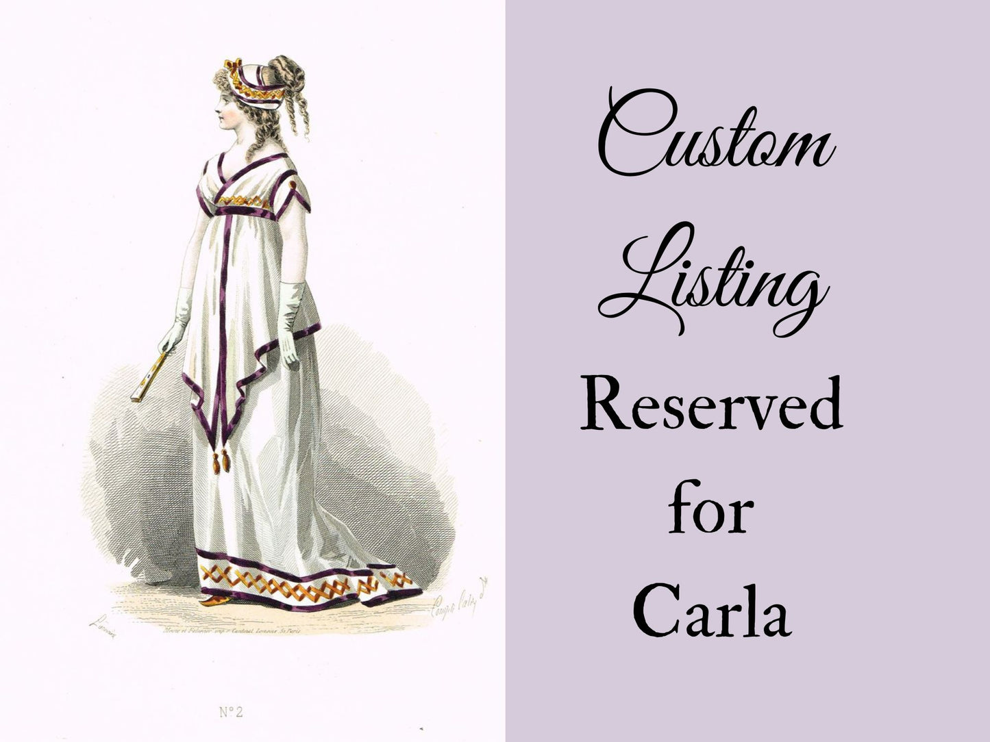 Custom Regency Promenade Robe for Carla (Non-refundable Downpayment)