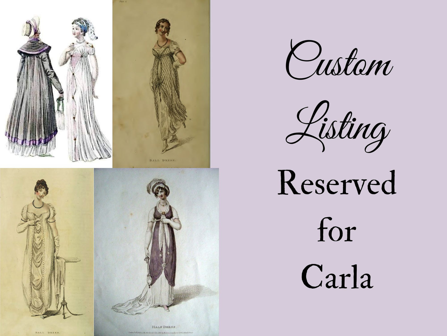 Custom Regency Gown with Overlay/Robe for Carla (Non-refundable Downpayment)