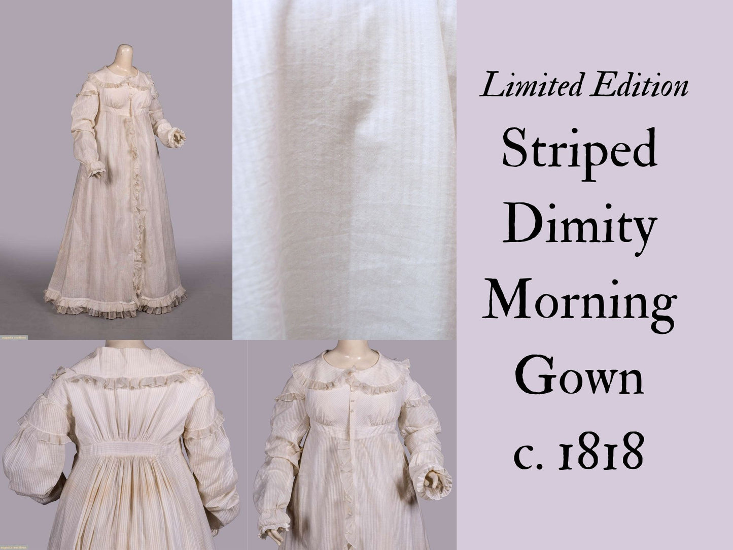 Limited Edition: Striped Dimity Morning Gown (ca. 1818)