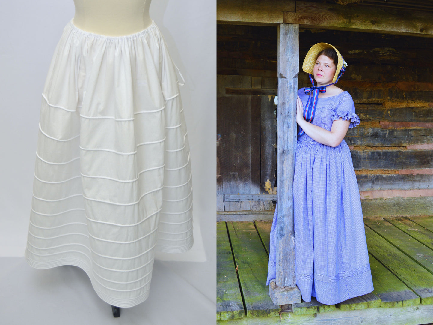 34" Length: Corded Petticoat (1830s-1860s)