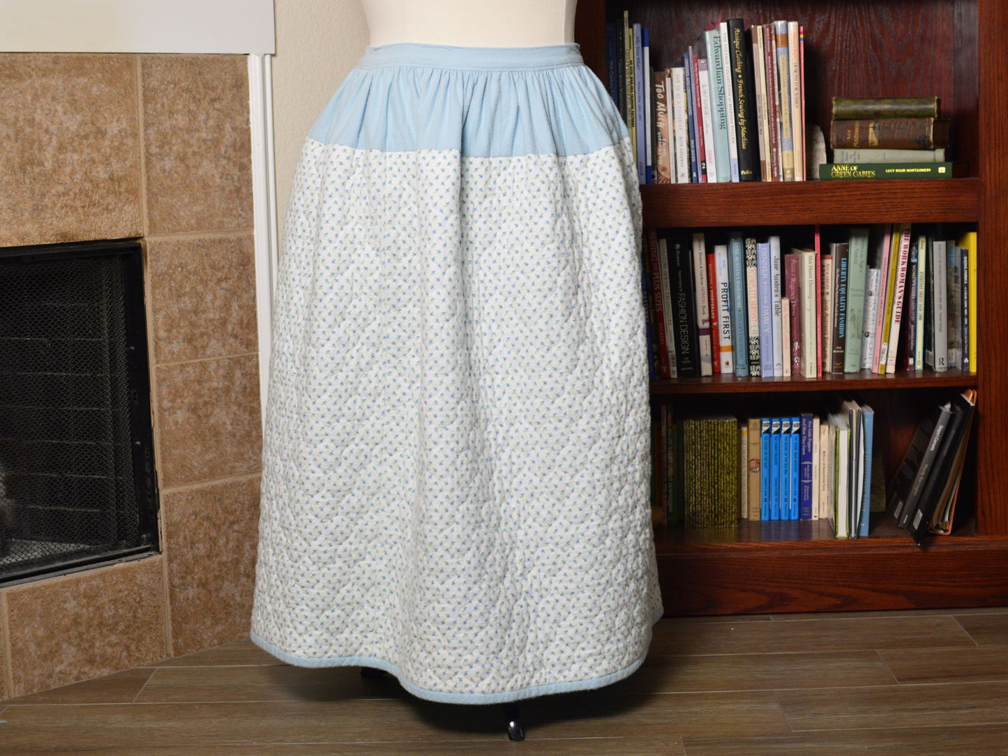 Size L/36" Length: Quilted Flannel Petticoat (1830s-1860s)