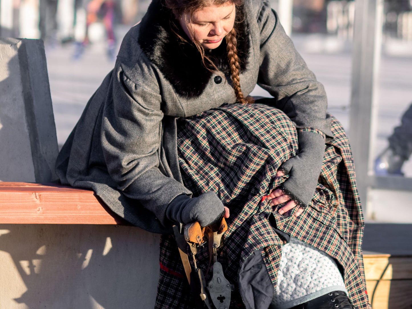 Size L/36" Length: Quilted Flannel Petticoat (1830s-1860s)