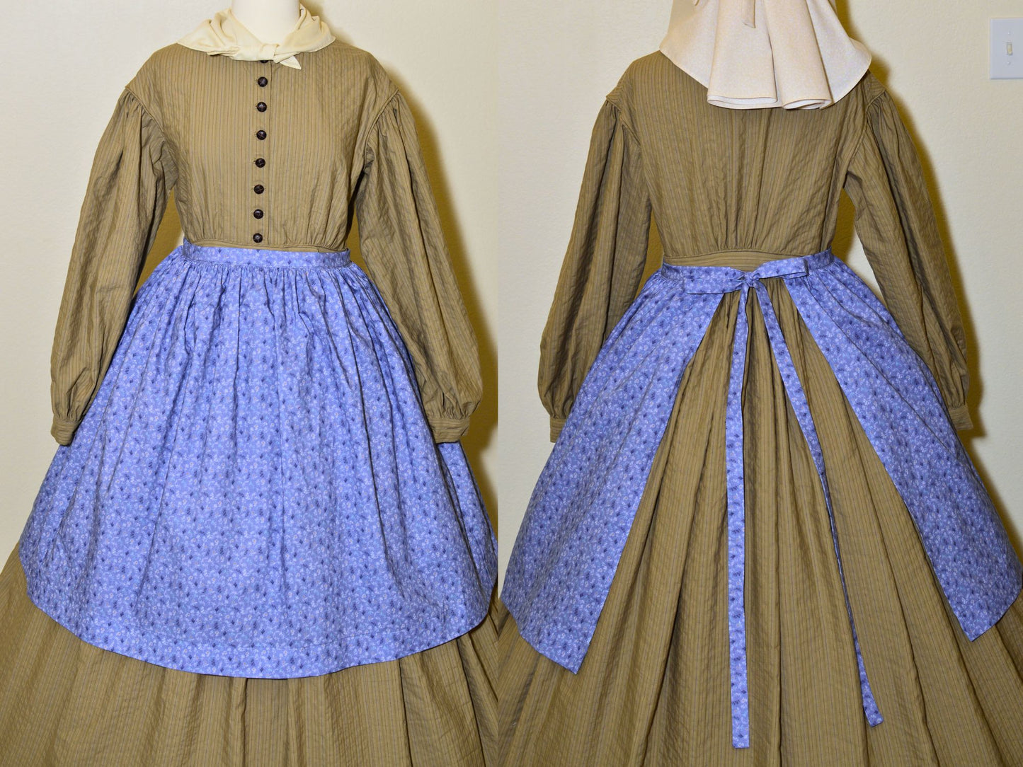 Sizes L-4X: Half Apron & Sunbonnet (1840s-1870s)