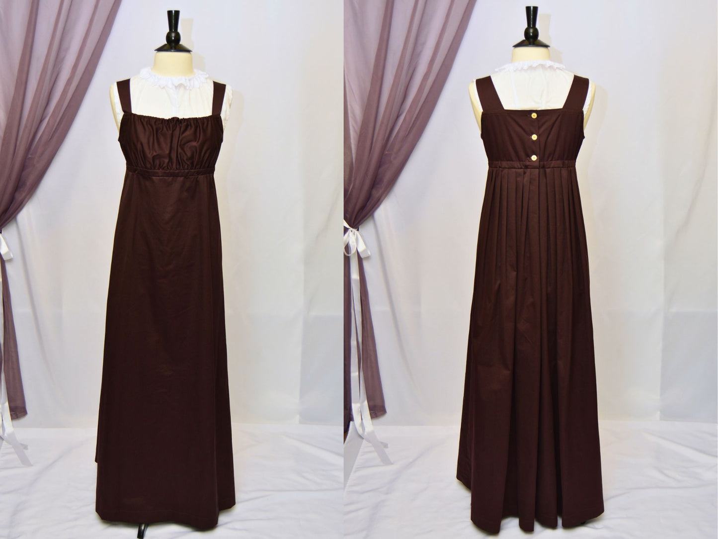 Size M: Brown Regency Petticoat (1800-1815)