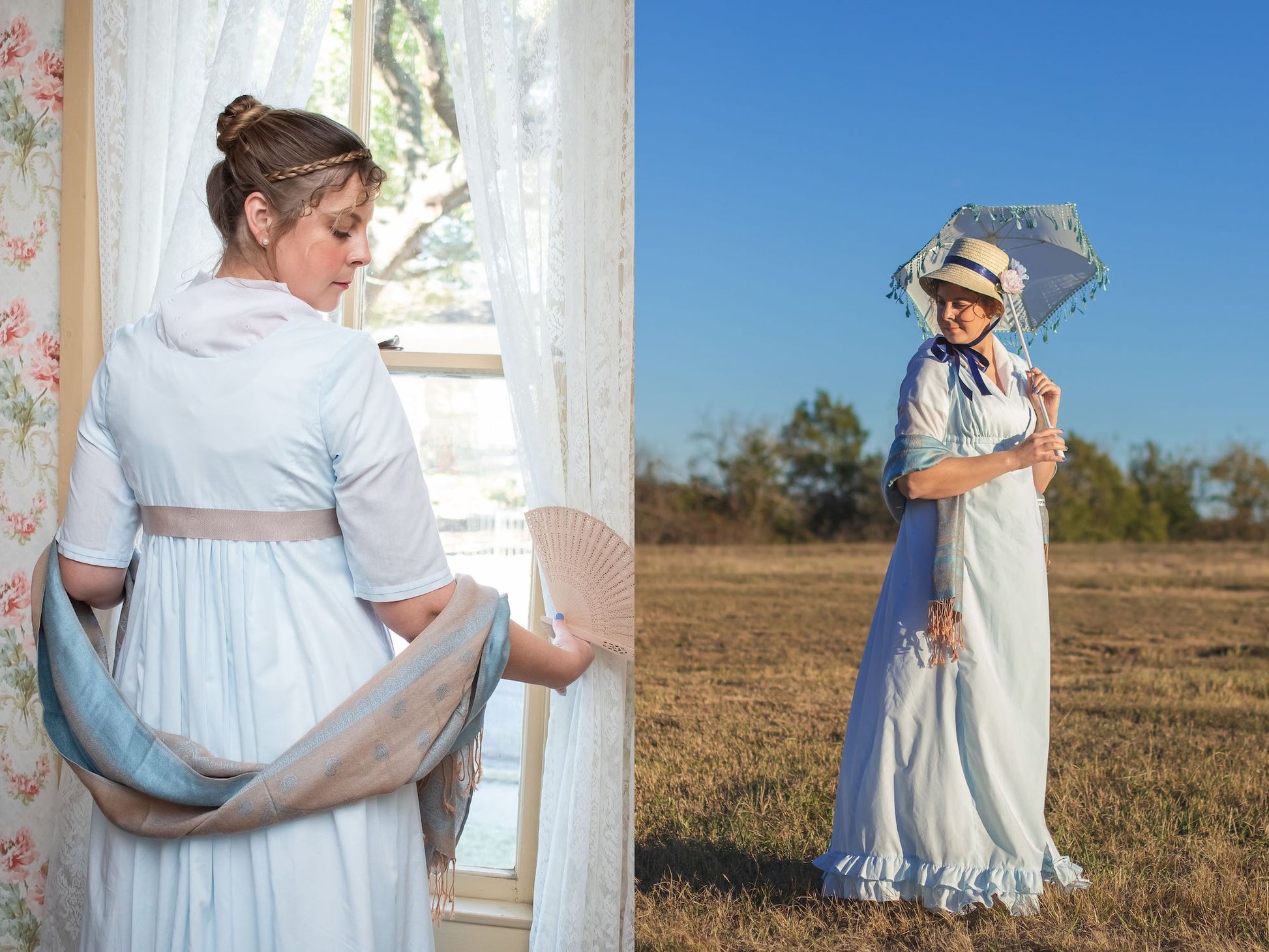 Jane's Morning Gown (1800-1810) M (Misses 8-10) / beige cotton batiste Jane's Morning Gown (1800-1810) M (Misses 8-10) / beige cotton batiste