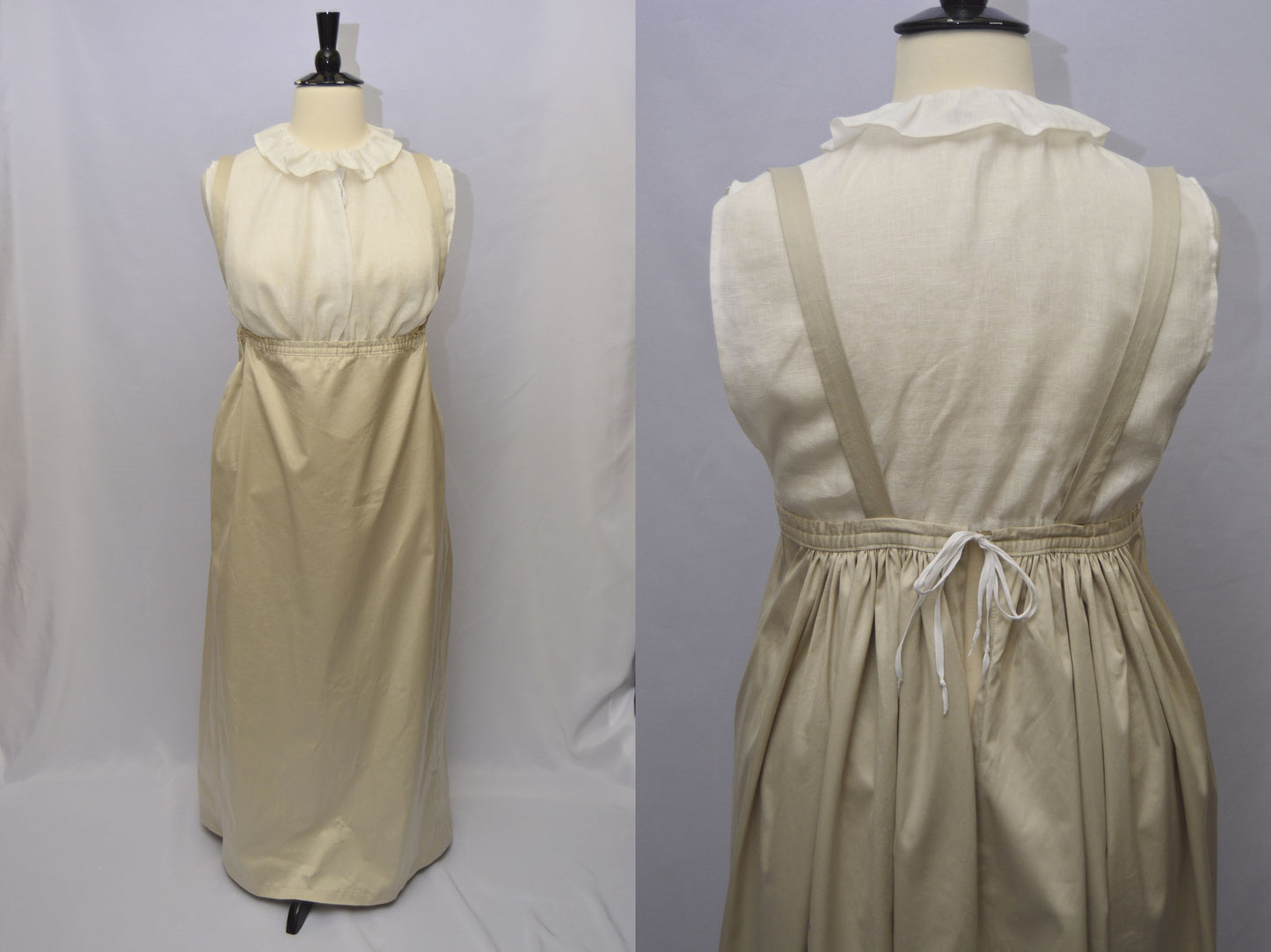 Size 2X: Regency Short Gown with Petticoat (1795-1810)