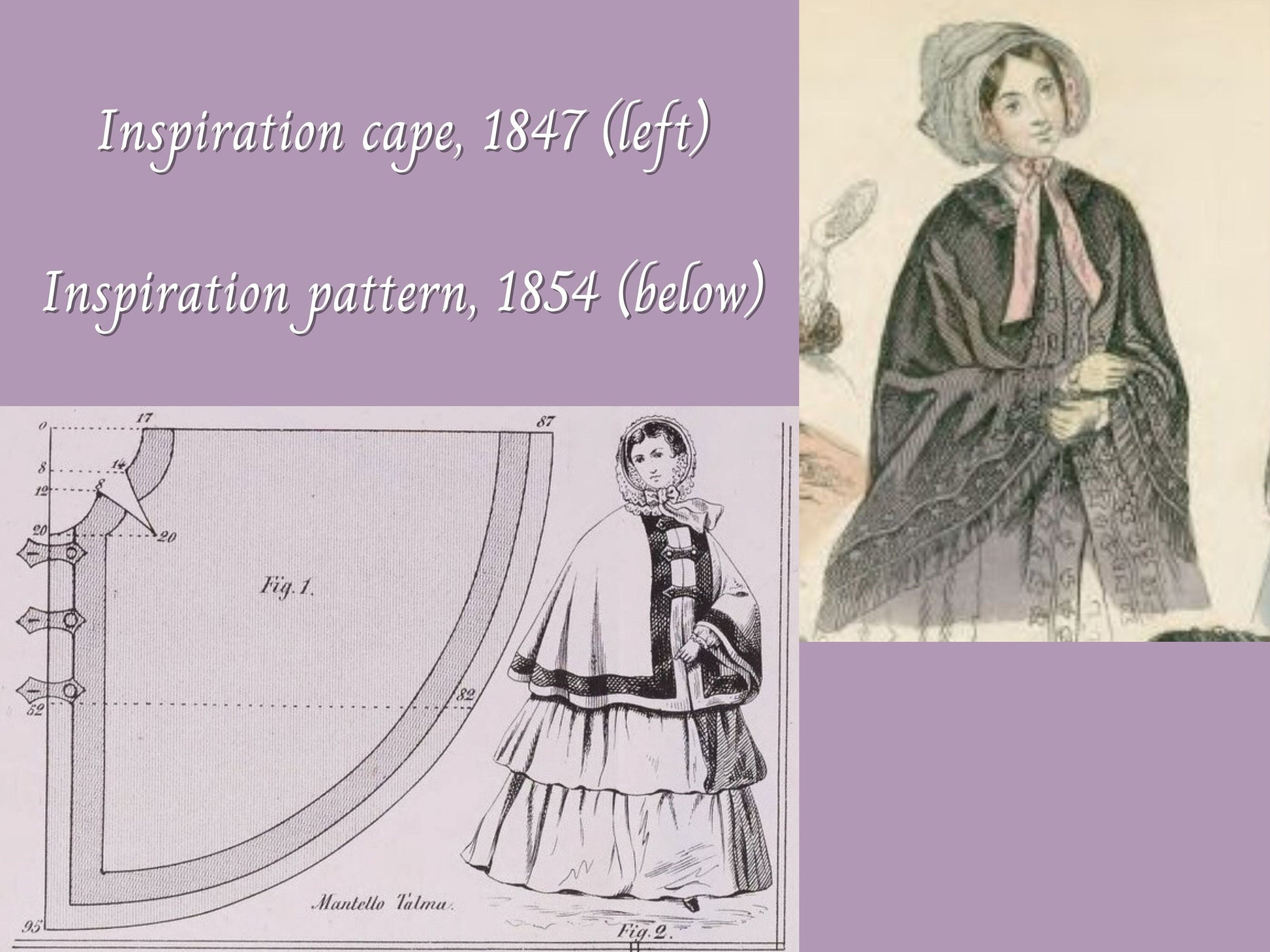 A graphic shows two original capes from 1847 and 1854